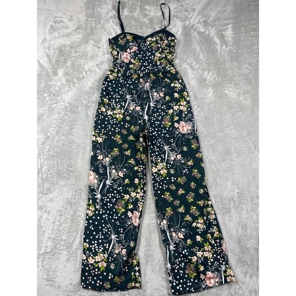 Band of Gypsies Floral Wide Leg Romper XS Boho Spring Festival Jumpsuit - Picture 2 of 8